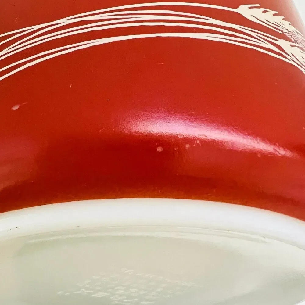 PYREX Burnt Orange Autumn Harvest Wheat Stalk 473-B Casserole Dish 1 Qt With Lid